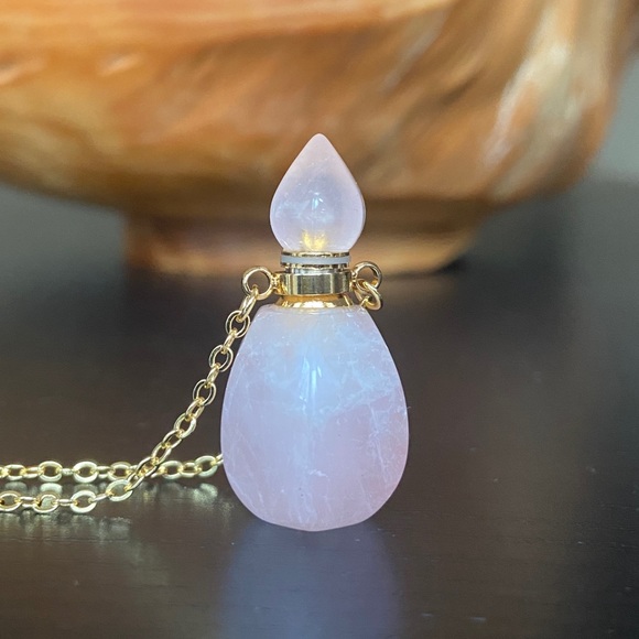 COPY - Rose Quartz Bottle Pendant - Picture 1 of 3
